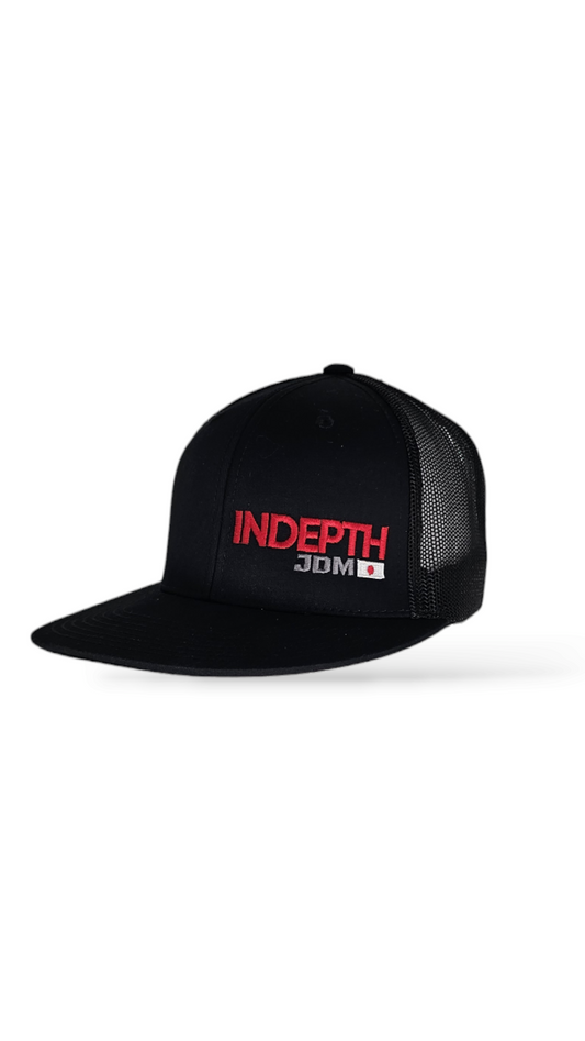 InDepth JDM Harness Flat Bill Trucker Hat - Black/Red