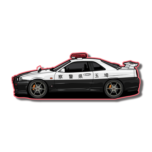 R34 Wee Woo Satin Decal